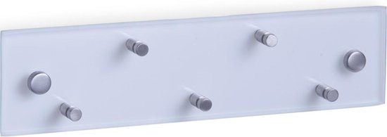 Sleutelrek transparant glas voor 5 sleutels 30 cm - Huisbenodigdheden - Sleutels ophangen - Sleutelrekjes - Doorzichtig glazen sleutelrek