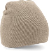 Bonnet d'hiver chaud tricoté beige pour adulte - Chapeaux femme / chapeaux homme - 100% polyacrylique - Ligne Basic