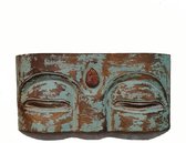 Nusa Originals - Decoratief Houten Boeddha Masker -  Handgemaakt Houtsnijwerk - Muurdecoratie met Antieke Look - 30cm breed