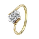 Lucardi Diamond - Bicolor gouden ring met diamant 0,04ct