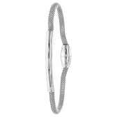 Lucardi Dames Armband mesh bar - Staal - Armband - Cadeau - 19 cm - Zilverkleurig