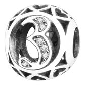 Tracelet - Zilveren bedels - Bedel cijfer 3 | Bol bedel met nummer 3 | 925 Sterling Zilver - Pandora compatible - 925 Zilver Certificaat - In Leuke Cadeauverpakking - Valentijn
