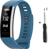 Blauw siliconen sporthorlogebandje voor de Huawei Band 2 en Huawei Band 2 Pro – Maat: zie maatfoto - horlogeband - polsband - strap - siliconen - rubber