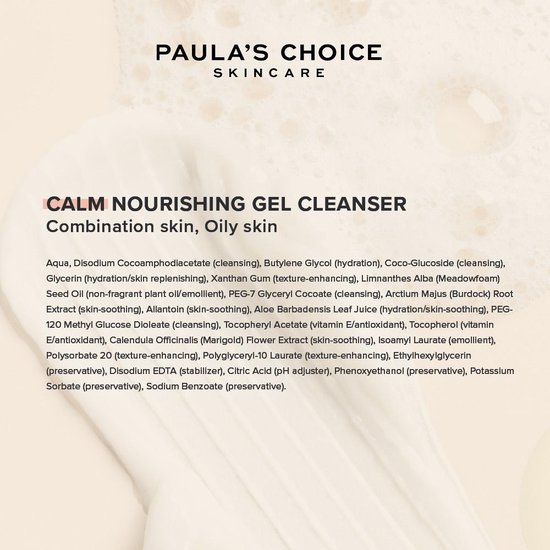 Paula's Choice CALM Nourishing Gel Gezichtsreiniger - Gecombineerde, Vette & Gevoelige Huid - 198 ml - Paula's Choice