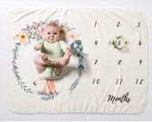 Baby Milestone Deken - Mijlpaaldeken - Fotoherinnering - Babyshower cadeau - Kraamcadeau Eenhoorn / Unicorn Design - Extra zacht