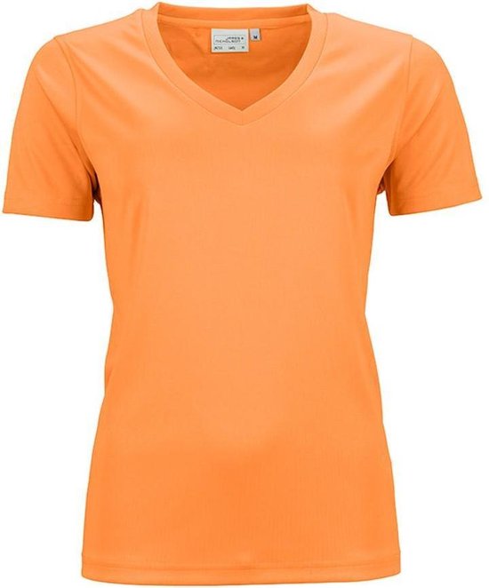 James and Nicholson Dames/dames Actief V Hals T-Shirt (Oranje)