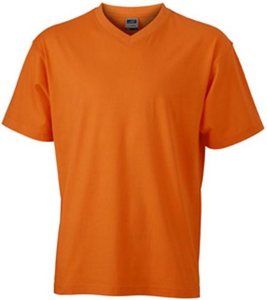 James and Nicholson Heren V Hals Tee (Oranje)