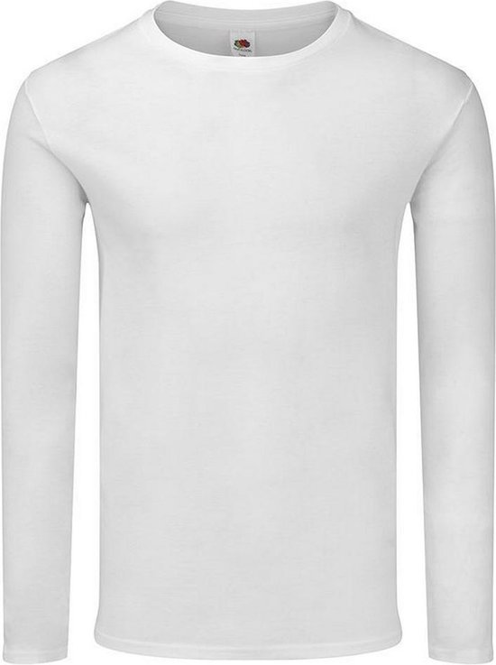 Fruit of the Loom Heren Iconische 150 T-Shirt met lange mouwen (Wit)