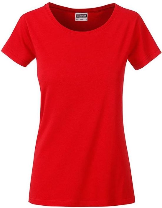 James and Nicholson T-shirt Basic en coton bio pour femmes / femmes (Tomate)