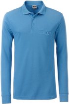 James and Nicholson Heren Werkkleding Lange Mouwen Zak Polo (Aqua Blauw)