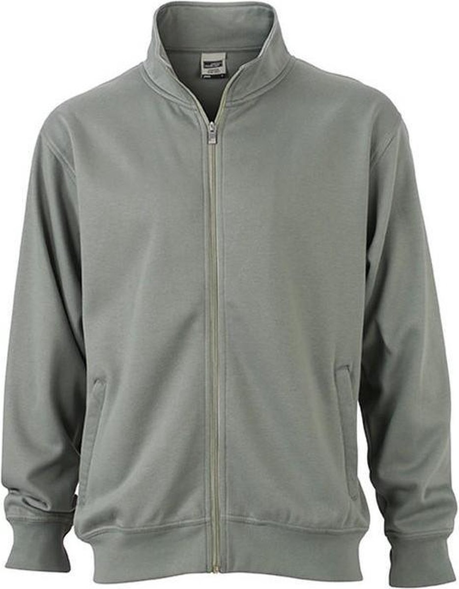 James and Nicholson Unisex Workwear Sweat Jacket Donkergrijs