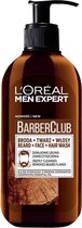 L'Oreal - Men Expert Barber Club Beard Face Hair Wash 3In1 Cleansing Gel For Washing Face Beards And Hair Made Of Oil From Cedar Brazewa 250Ml