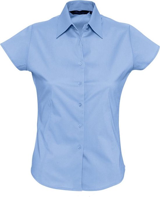 SOLS Dames/dames Overtollige korte mouwen gepast werkoverhemd (Heldere lucht)