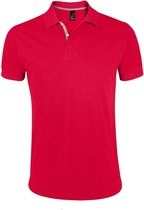 SOLS Heren Portland korte mouw Pique Polo Shirt (Rood)