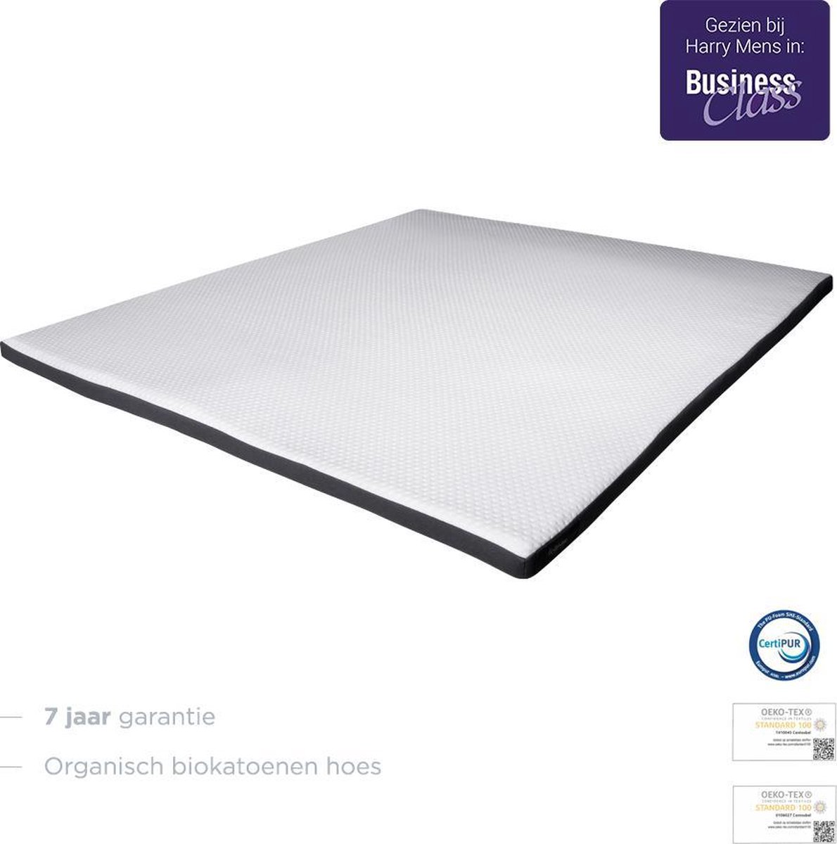 Felman® Premium Hybrid Topdekmatras Ergonomisch Organische Biokatoen 7 cm