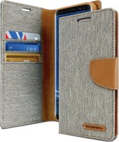 Samsung Galaxy S9 Plus Denim Bookcase - Grijs - Denim - Étui portefeuille
