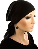 Bandana chemomuts hoofddoek voor haarverlies zwart  maat one size