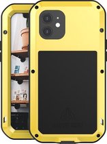 Apple iPhone 12 hoes - Love Mei - Metalen extreme protection case - Geel - GSM Hoes - Telefoonhoes Geschikt Voor: Apple iPhone 12