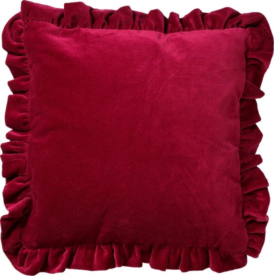 Dutch Decor - Housse de coussin velours - Yara 45x45 cm - couleur: pantone Red Plum - rose