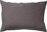 LINN - Kussenhoes LINNEN Charcoal Grey 40x60 cm - grijs