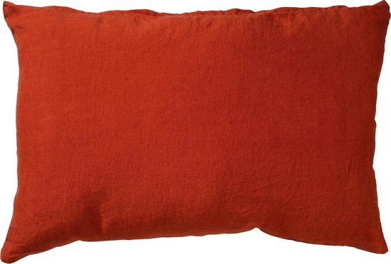 Dutch Decor LINN - Kussenhoes 40x60 cm - 100% linnen - Potters Clay - oranje - met rits