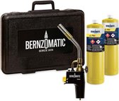 Hardsoldeerset in koffer inclusief originele Bernzomatic TS8000 brander en 2 x Bernzomatic Gasflessen - zonder soldeer accessoires - Kofferset - ook geschikt voor sous vide gerechten