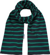 Bretonse streep sjaal Donkerblauw met groene strepen 20x160cm Royale uitvoering