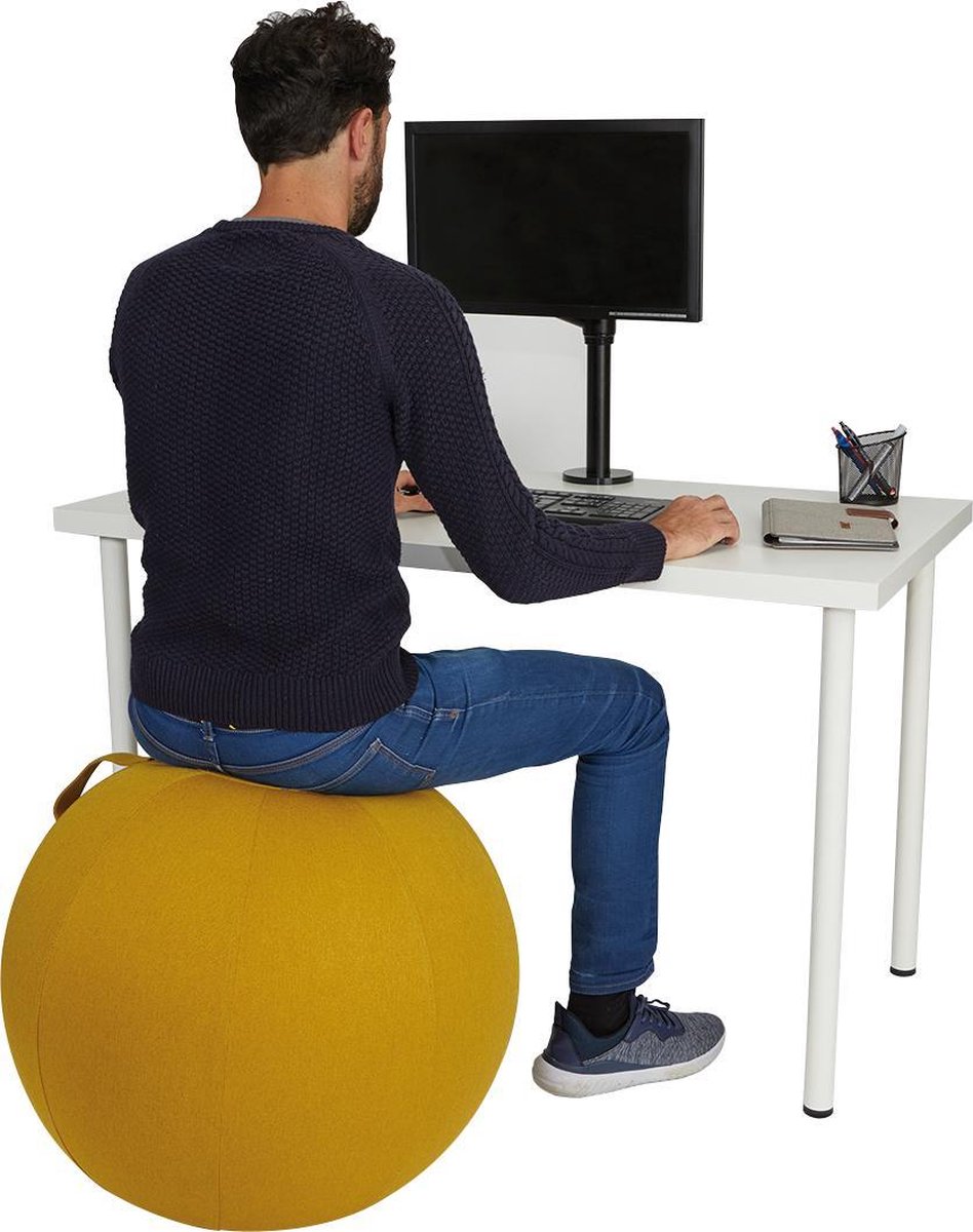 Alba Ergonomische zitbal diameter 65cm okergeel