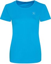 LXURY Dames Smooth Sportshirt maat L - Trainingshirt - Blauw - Sportkleding