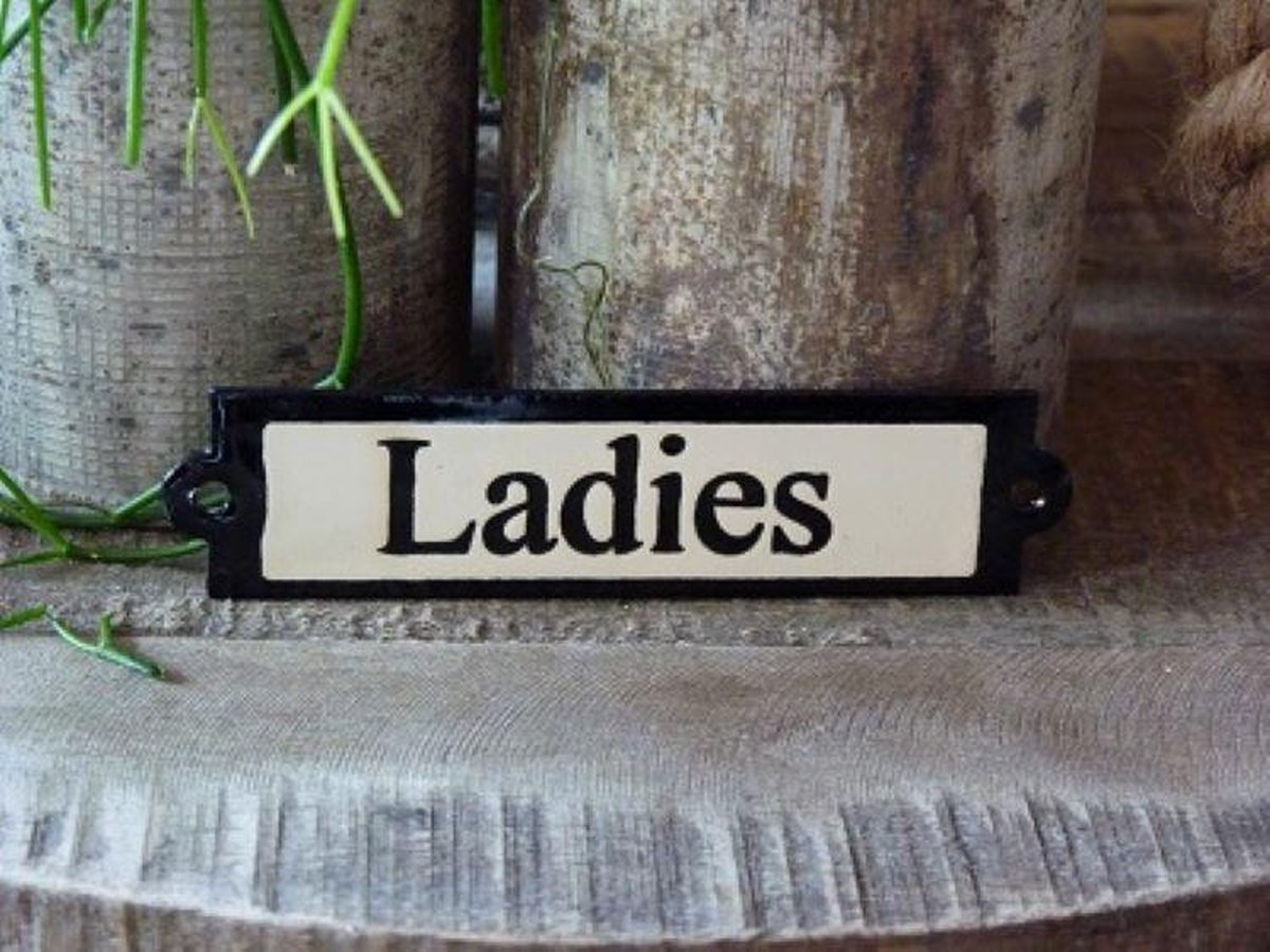 Emaille deurbordje recht 'Ladies'