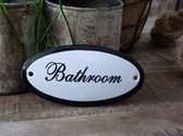 Emaille deurbordje ovaal 'Bathroom'