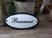 Emaille deurbordje ovaal 'Basement'