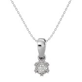 AËLRA 14K wit gouden dameshanger, 0.05 ct natuurlijke ronde solitaire diamant