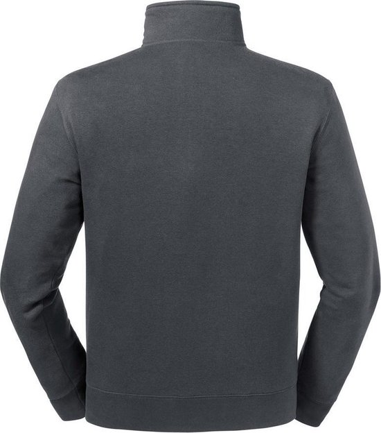 Russell Mens authentique Zip Neck Sweat (Convoi Grijs)