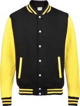 Awdis Unisex Varsity Jacket (Straal Zwart / Zonnegeel)