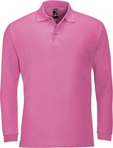 SOLS Heren-Winter II Poloshirt met lange mouwen van Piqué katoen (Flash Roze)