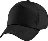 Beechfield Uniseks Effen Originele  Baseball Cap met 5 panelen (Zwart)