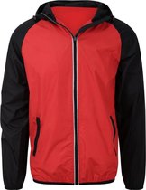 AWDis Gewoon Cool Mens Contrast Windscherm Jasje (Brand Rood/Jet Zwart)