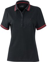 James and Nicholson Ladies / Ladies Polo Shirt (Zwart/ Rouge)