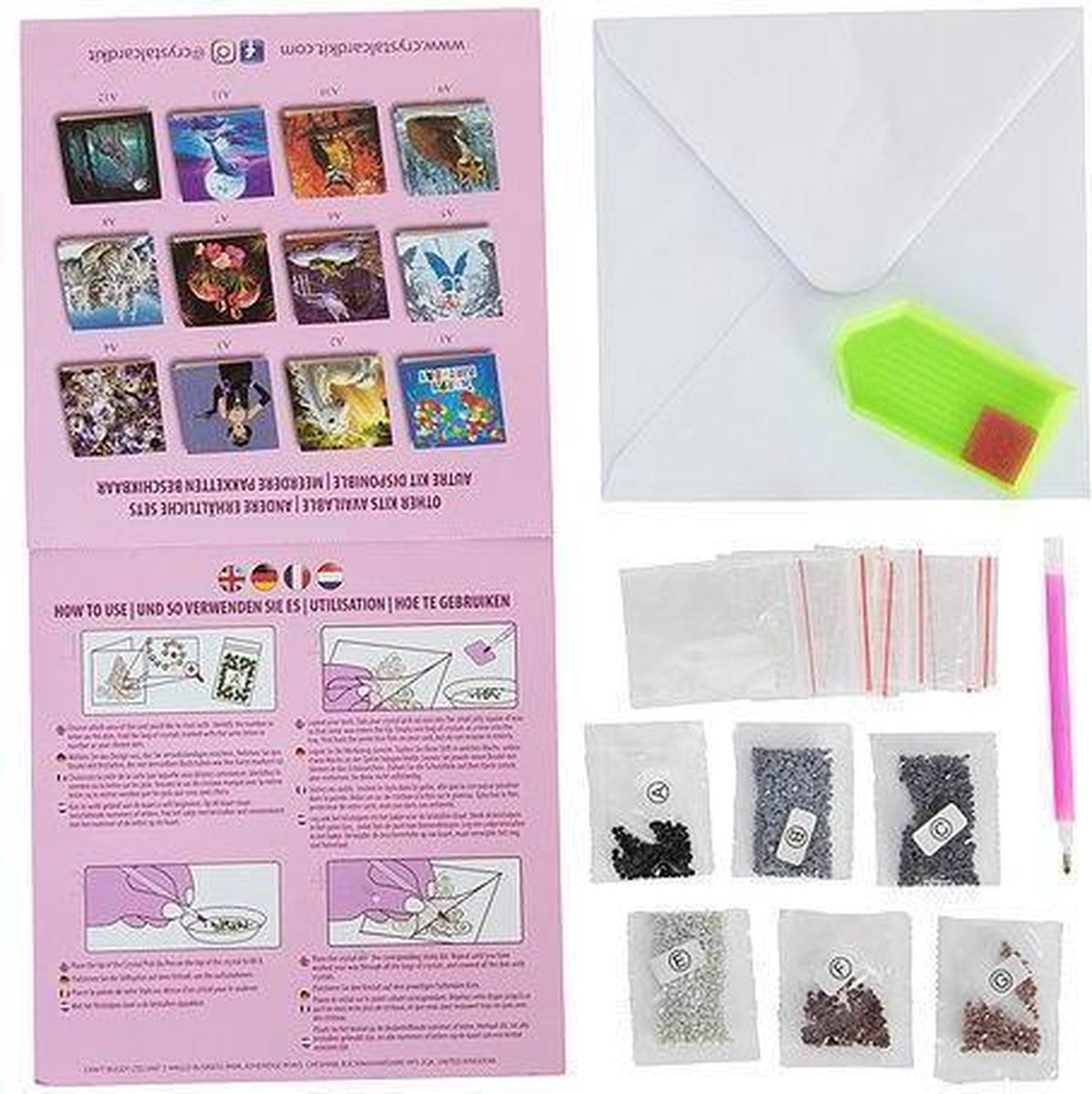 Diamond Painting Crystal Card Kit® Herfst Uil - 18x18 cm — afbeelding 3