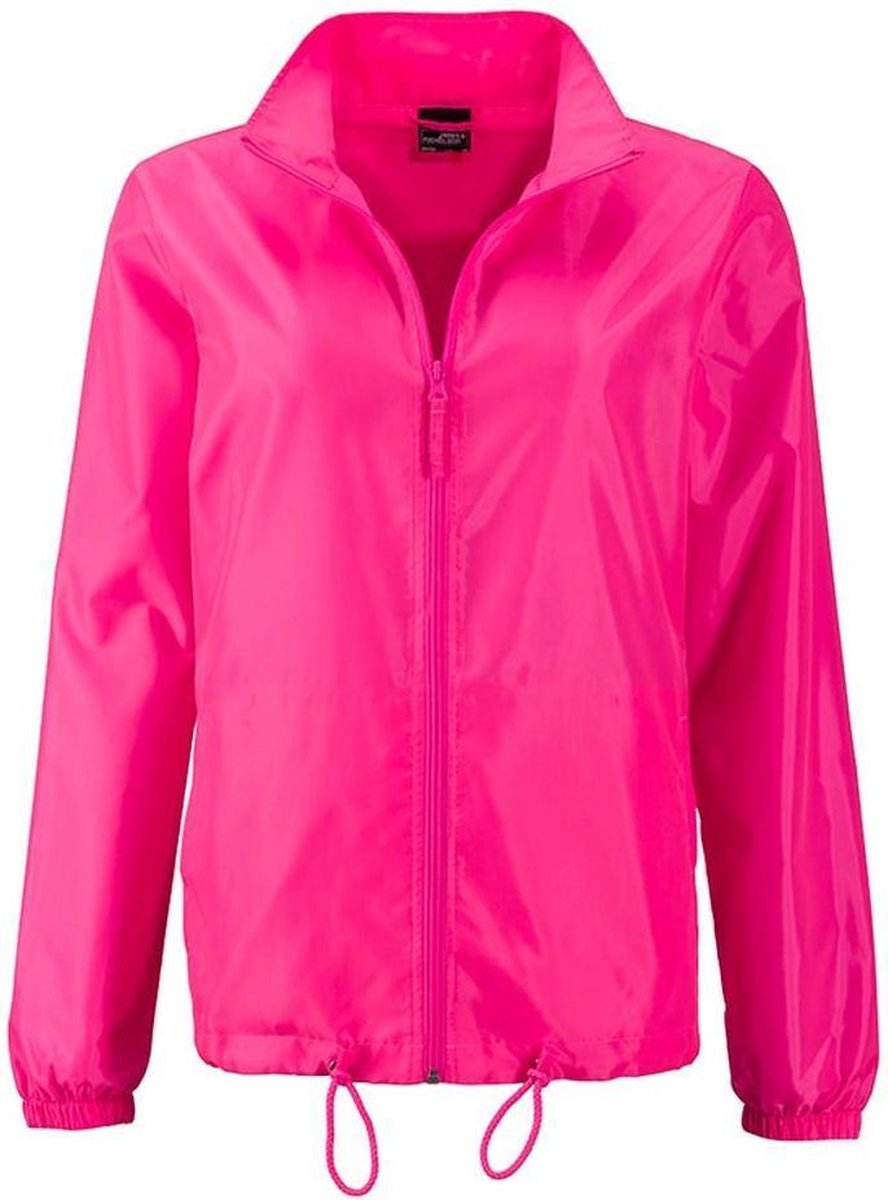 James and Nicholson Regenjas Dames Met Capuchon Regenpak Regenjas Dames Waterdicht Regenjassen Helder Roze