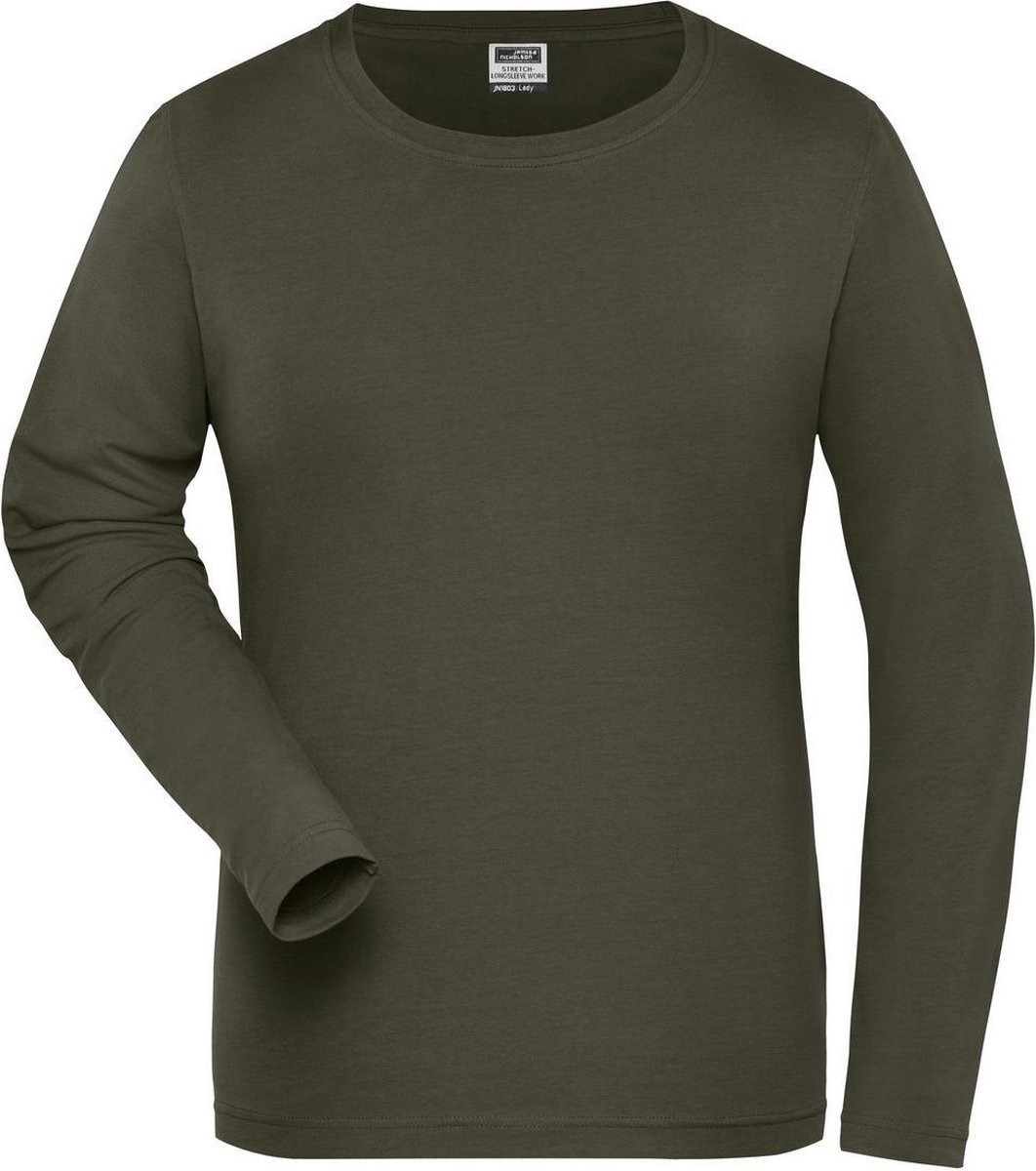James and Nicholson Dames/dames Organic Cotton Sweater met lange mouwen Groen