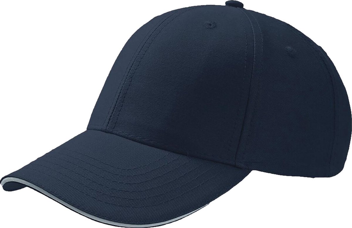Atlantis Sport Sandwich 6 Panel Baseball Cap (Pakket van 2) (Marine/Ecru)