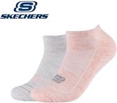 Skechers - Sneakersokken - Heren / Dames - Badstof - Arch Support - Roze Grijs - 39-42