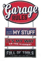 Signs-USA - Garage Rules - enseigne murale rétro en métal - père et bricoleur - 30 x 50 cm