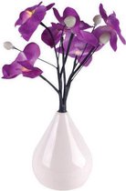 Gom Kunstbloemen Witte rozen Met LED verlichting - Hoogte 34 cm