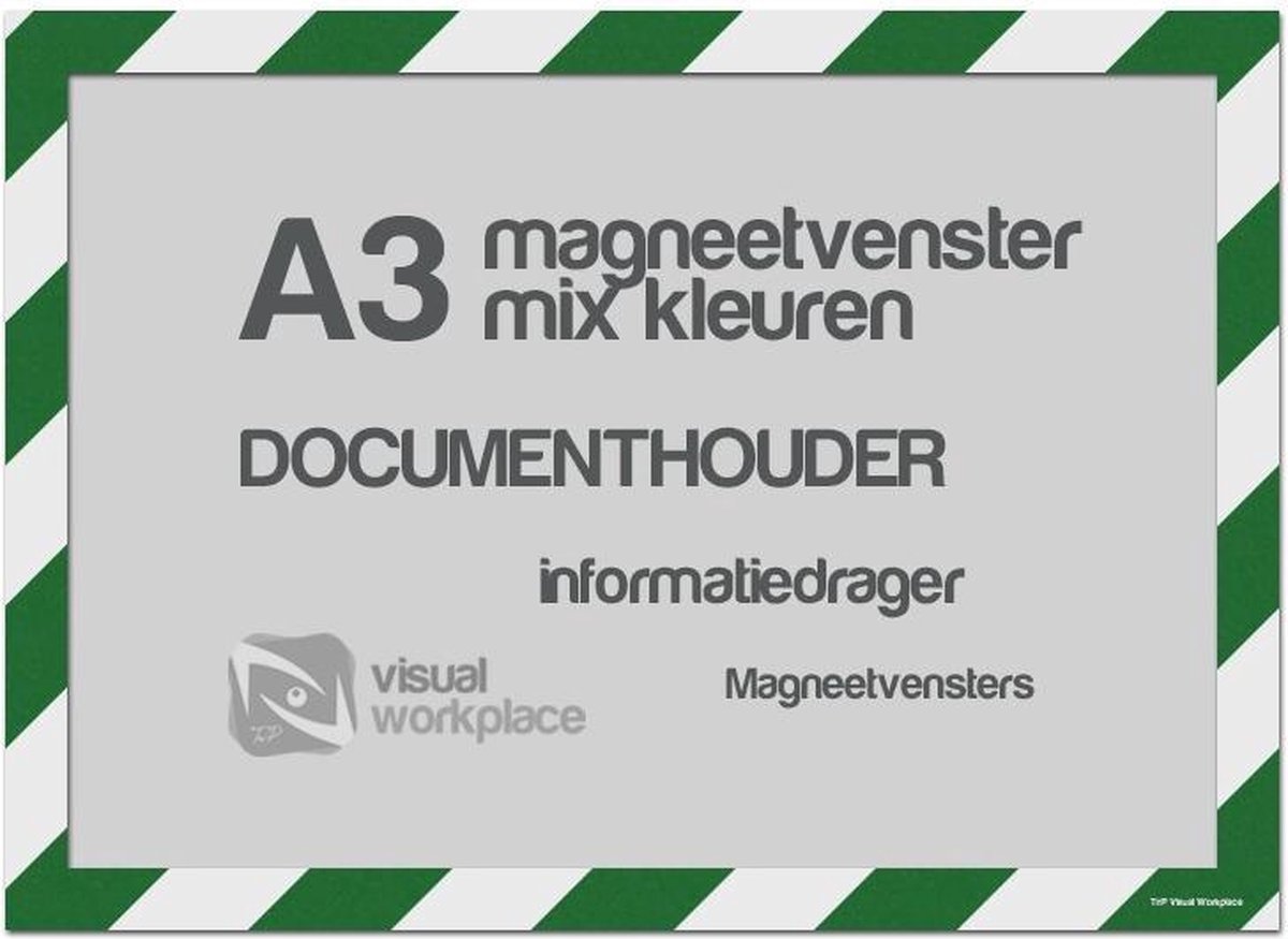Magneetvenster A3 (mix kleuren) - Groen/Wit