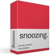 Snoozing Jersey Stretch - Hoeslaken - Tweepersoons - 140/150x200/220 cm - Rood