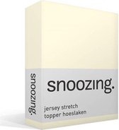 Snoozing Jersey Stretch - Topper - Hoeslaken - Tweepersoons - 120/130x200/220 cm - Ivoor
