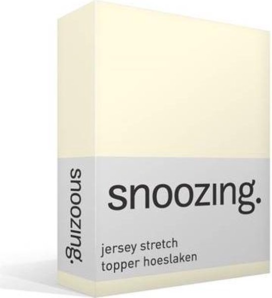 Snoozing Jersey Stretch - Topper - Hoeslaken - Tweepersoons - 120/130x200/220 cm - Ivoor